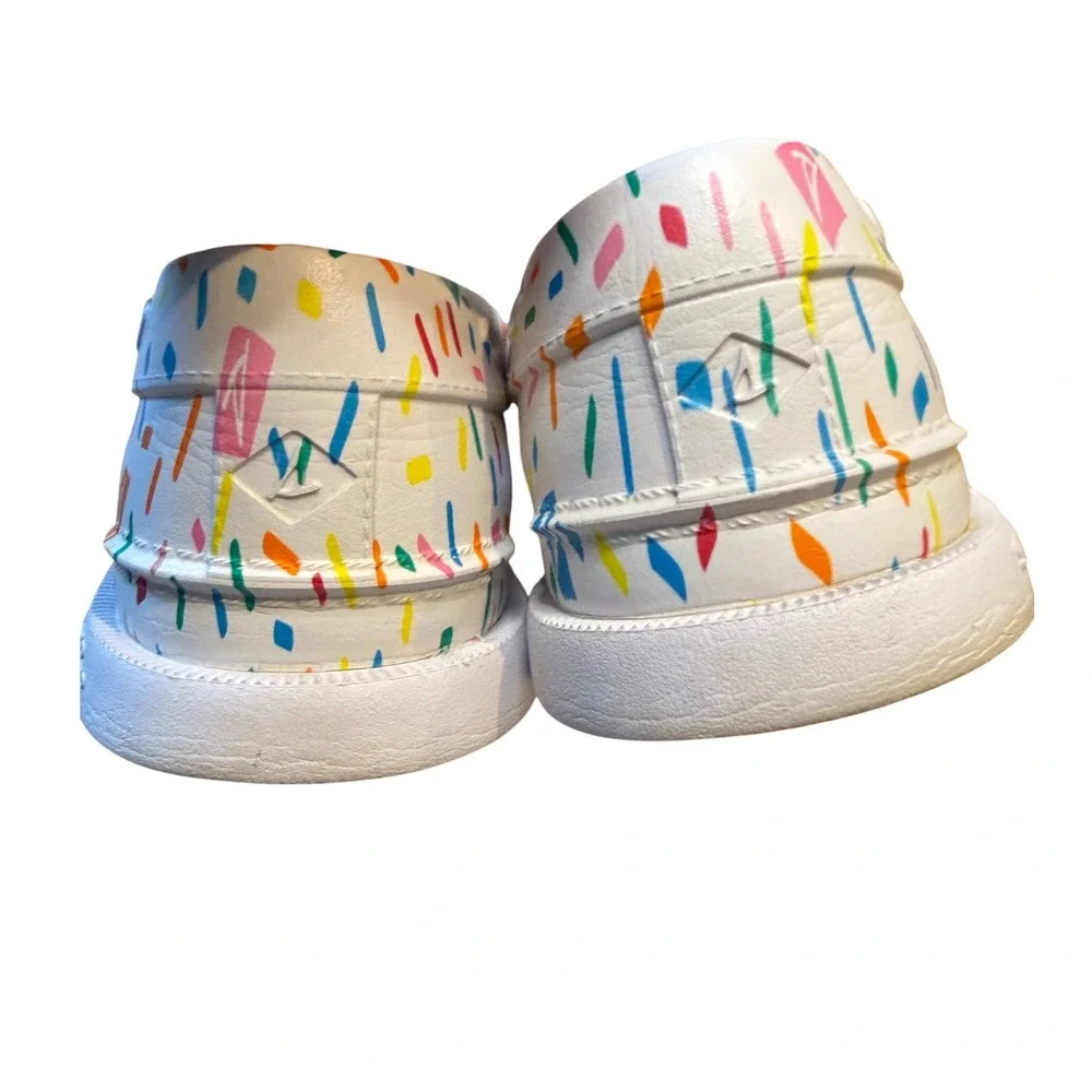 Sperry‎ Authentic Original Float Boat Shoes White Multi Sprinkle Print Mens 9
